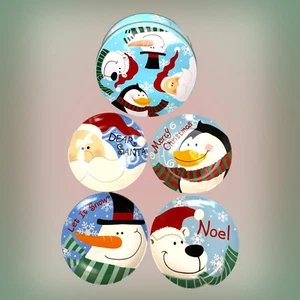 4er Set Winter Wonderland Weihnachten Urlaub Teller in Dose 8 Zoll sehr guter Zustand - Bild 1 von 2