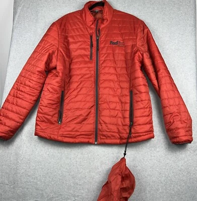 Jacket Down Coat FedEx PackAway Quilted 2XL Long Sleeve Full Zip - Image 1 of 4