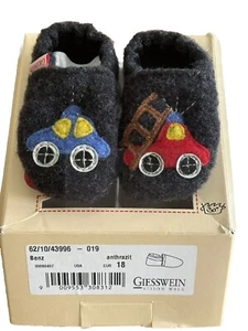 BNWB🩶GIESSWEIN .. Boy's Quality Grey 100% Virgin Wool Slippers 0-6m🩶 - Picture 1 of 7
