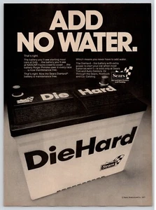 Vintage 1977 Sears Die Hard Batteries Add No Water Print Ad - Picture 1 of 1