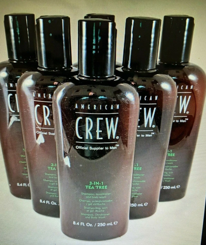 6 Pack-- 3-In-1 Tea Tree Shampoo & Conditioner & Body Wash, American Crew 8.4 oz - Image 1 of 1