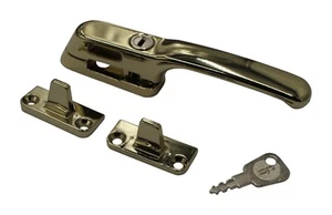 Timber Wooden Locking Casement Window Handle Brass Ideal Basta Shaw Replacement - Picture 1 of 7