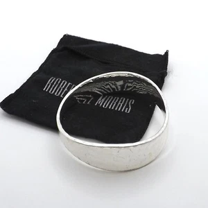 Robert Lee Morris Soho Hammered Sculptural Bangle Bracelet Silver Plated - Picture 1 of 6