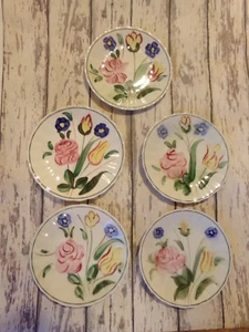 5 vintage Blue Ridge Southern Potteries Garden Lane 6" Bread & Butter plates - Picture 1 of 5