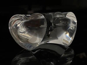 Steuben True Love Double Heart Crystal Art Glass Crystal Vintage Signed - Picture 1 of 13