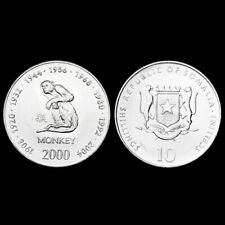 Somalia 10 Shillings coins, 2000, KM#98,zodiac monkey， UNC