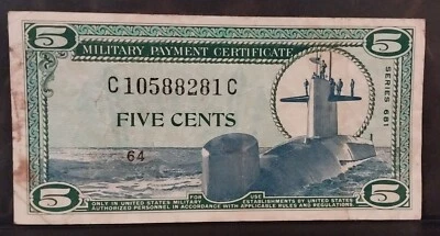 Series 681 5 cents. US Military Payment Certificate - Image 1 of 2