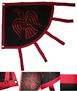3x4 Viking Raven Red Black 100% Cotton Premium Flag Large 3'x4' Grommets 2 clips