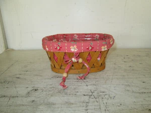 2006 Longaberger Booking Basket, Liner, Protector, Dogwood Floral, GUC - Picture 1 of 4