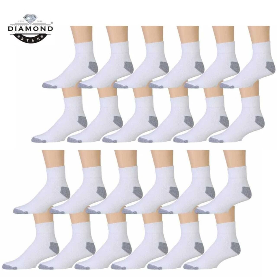 Wholesale Bulk Lot Men Ankle Quarter Sports Socks Cotton Low Cut Socks Size 9-11 - Image 1 of 1