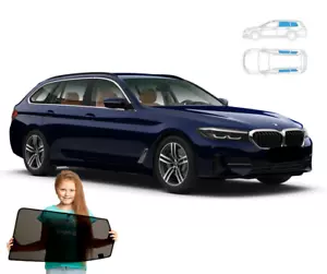 Protezione solare per BMW Serie 5 G31 Touring station wagon anno 2017- set 4 pezzi su magneti - Foto 1 di 11