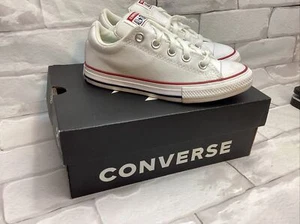 CONVERSE All Star Chuck Taylor Low Top WHITE YOUTH 3J256 Kids Canvas Shoes Size1 - Picture 1 of 7