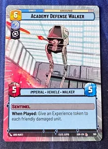 Star Wars Unlimited Spark of Rebellion Academy Defense Walker HYPERSPACE Card - Picture 1 of 2