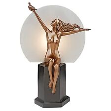 PD60625 - The Carrier Pigeon Art Deco Nude Woman Illuminated Sculpture
