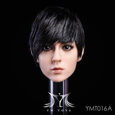 1/6 YMTOYS YMT016A Black Short Hair Head Sculpt Carving Fit 12'' Female Body Toy