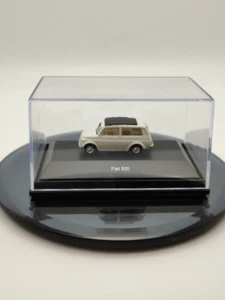 Fiat 500 Modellauto Schuco Weiß Schwarz mit Vitrine Sammlerstück NEU & OVP - Bild 1 von 5