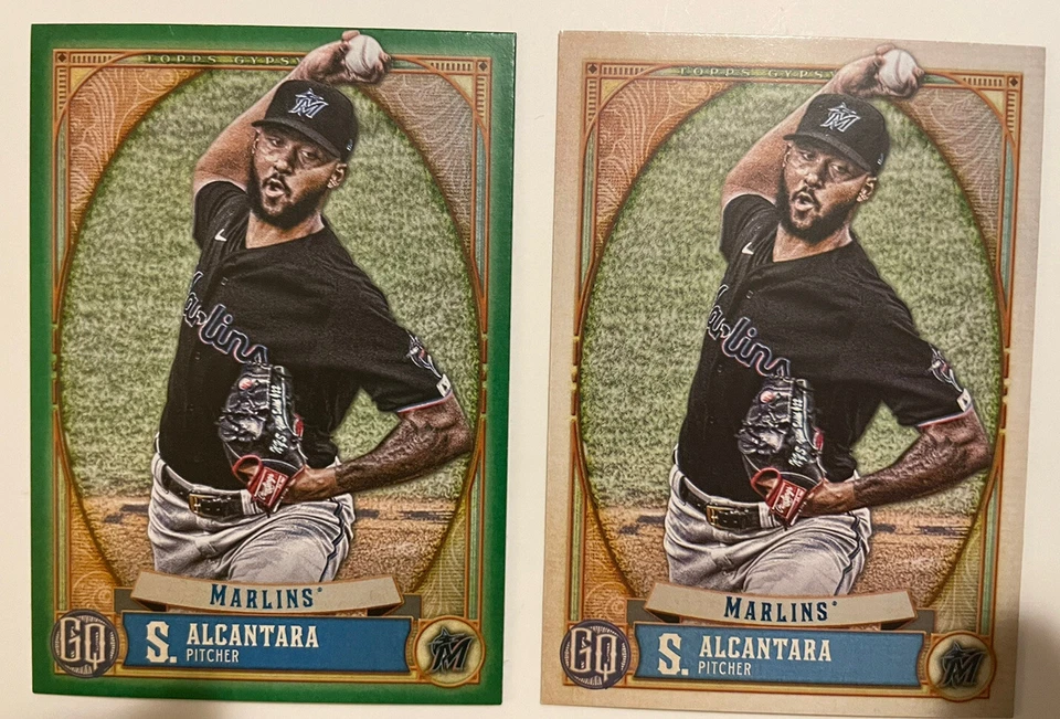 SANDY ALCANTARA 2021 TOPPS GYPSY QUEEN GREEN & BASE #168 MARLINS - Image 1 of 2