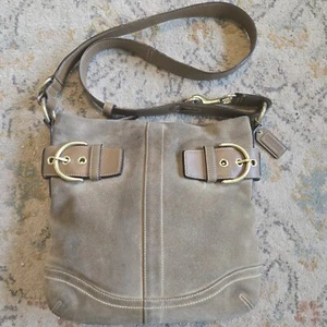 Vintage Coach camel Wildleder braun Ledertasche G05S-1483 Handtasche Bucket Handtasche Schulter - Bild 1 von 12