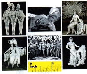  6 impresiones vintage en miniatura de burlesque y vodevil - casa de muñecas escala 1:12 - Imagen 1 de 1