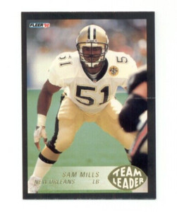 1992 Fleer SAM MILLS New Orleans Saints Team Leaders Insert Card