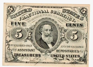 US Fractional Currency 5 Five Cents Third Issue Green Back- Clark - FR 1238 SP - Picture 1 of 2