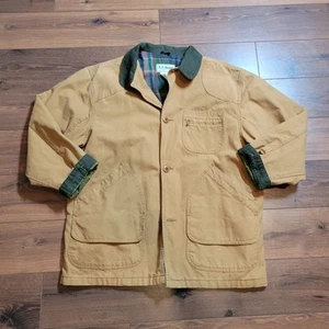 Cappotto vintage LL Bean Chore giacca da campo tela d'anatra coperta foderata L - Foto 1 di 4