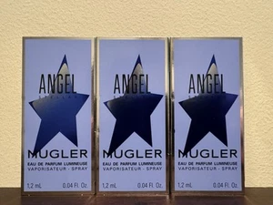 Three Mugler Angel Eau De Parfum Lumineuse Perfume Sample Spray 1.2 ml / 0.04 oz - Picture 1 of 2
