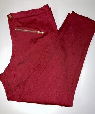 Treggings femininos de malha IMAN, cor sangria, tamanho 14 curto em excelente estado usado - Imagem 1 de 4