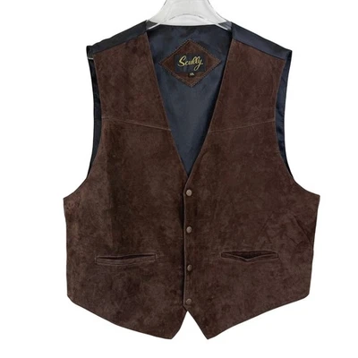 Scully BOAR SUEDE Western Vest XXL Oklahoma COWBOY RANCH SNAP MEN ESPRESSO - Image 1 of 4
