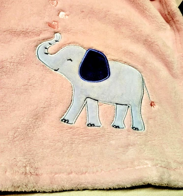 Carter's Baby Girl Pink Elephant Blanket 30 x 40" So Soft! Polyester FS! - Image 1 of 4