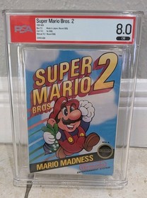Super Mario Bros. 2 Nintendo NES Round SOQ CIB Graded WATA PSA 8.0