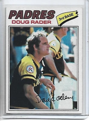 Doug Rader 1977 Topps Baseball Card #9-San Diego Padres - Image 1 of 2