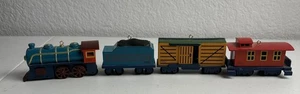 Hallmark Sky Line Train Ornament Set 1992 Engine/Coal Car/Stock Car/Caboose - Picture 1 of 9