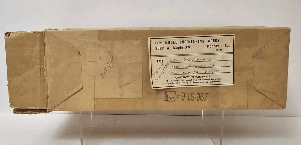 1980-е Model Engineering Works 12x4x4 Коробка для Доставки с Оригиналом. Этикетка - Изображение 1 из 4