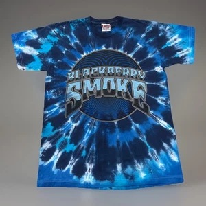 Blackberry Smoke Vintage T Shirt Tee Blue Tie Dye Size Large USA Heavy Weight - Picture 1 of 5