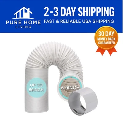 Прочный портативный шланг кондиционера 5,9 дюйма с муфтой против часовой стрелки - Изображение 1 из 4