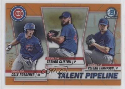 2020 Bowman Orange Refractor /25 Trevor Clifton Keegan Thompson Cole Roederer - Image 1 of 2
