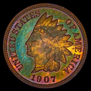 1907 Indian Head Cent NGC PF65 BN CAC Toned - Picture 1 of 4