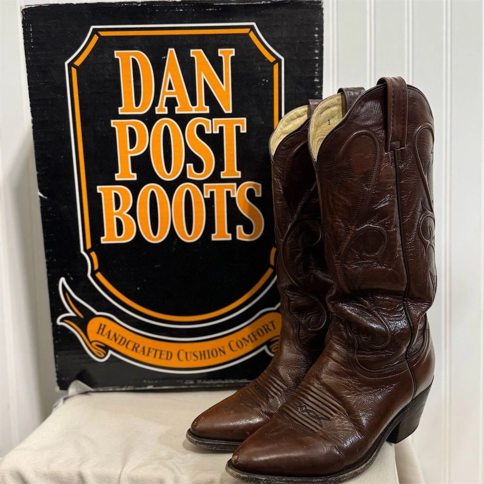 Botas de Vaquero Dan Post Para Mujer Talla 7 M Cuero Mignon Tostado Antiguo Mistie DP3211 Foto 1 de 4