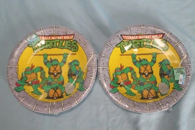 1989 VINTAGE TEENAGE MUTANT NINJA TURLTES PAPER PLATES NEW OLD STOCK - Image 1 of 2