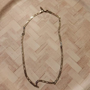 24K GB Gold gebundene Figarokette Glieder Halskette Unisex 15" lang - Bild 1 von 3