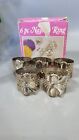 Set Of 5 Silver Plated Bow Style Napkin Rings Vintage Retro Boxed