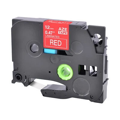 Cinta de etiquetas TZ435 TZe435 blanca sobre roja 12 mm compatible para Brother ST-1150 1150DX Foto 1 de 4