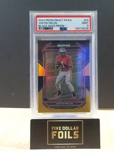 2023 Panini Prizm Draft Picks - Black Gold #59 Justin Fields PSA 9 - Picture 1 of 2