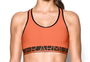 NWT Women's Under Armour Mid Impact Sports Bra Removable Cups London Orange XS - Picture 1 of 7