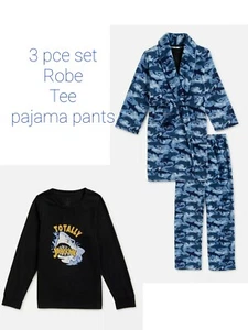 PAJAMAS Set 3 Piece Fleece Robe Pants Top Size 4 to 5 PJ - Picture 1 of 3