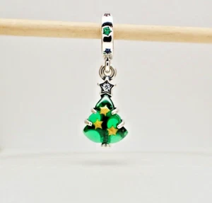 Authentic Pandora #792983C01 Sparkling Christmas Tree Dangle Charm - Picture 1 of 4