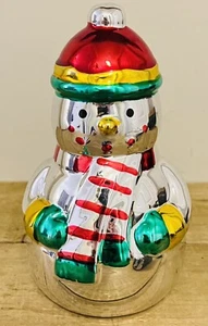 Pupazzo di Neve Statuina Natalizia Lucida Alluminio Multicolore 6" - Foto 1 di 6