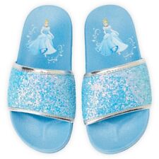 Nwt Disney Store Cinderella Slides Sandals Shoes Girls 9/10