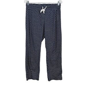 Calvin Klein Sleepwear Women's Pajama Pants Drawstring Blue White Polka Size M